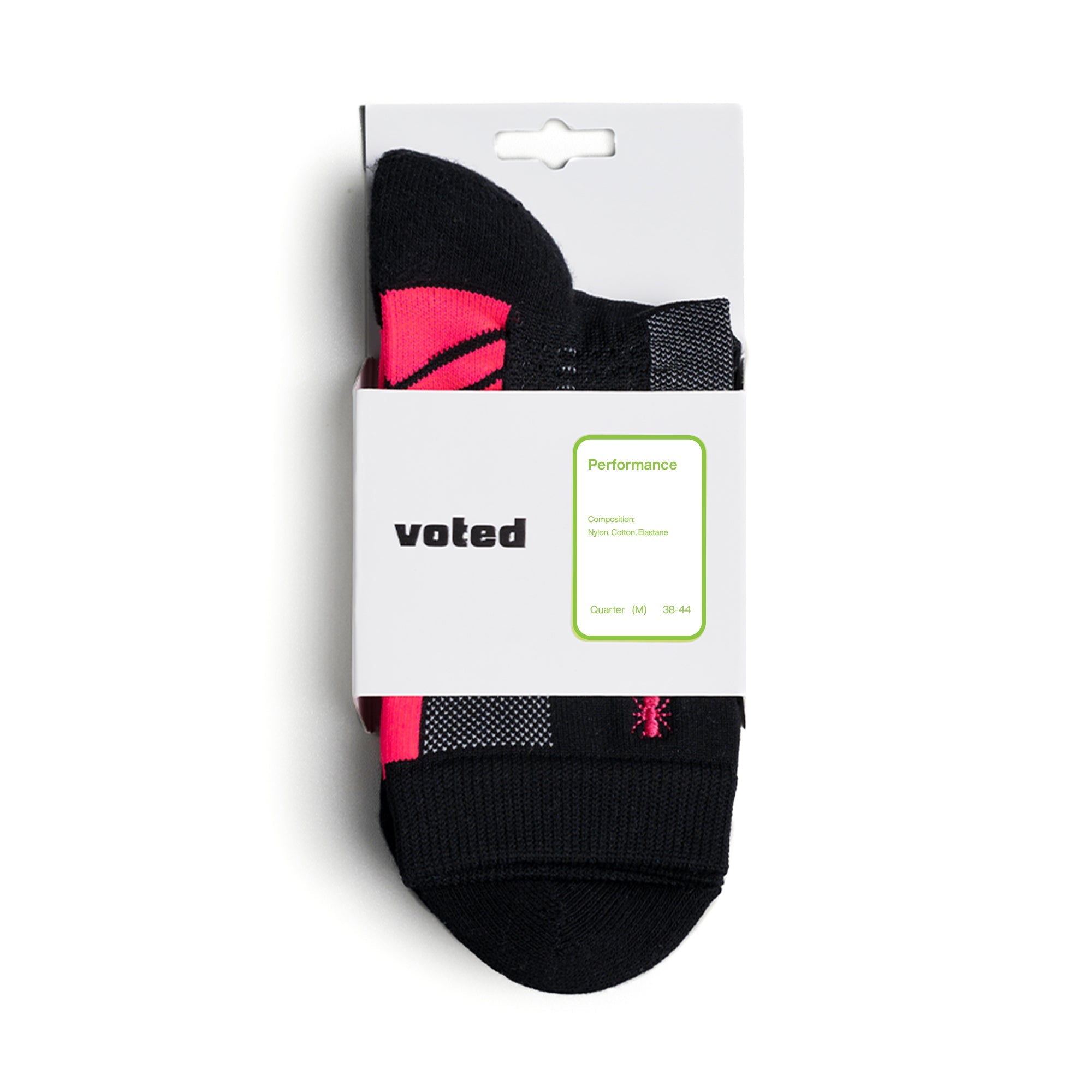BOLT QUARTER - BLACK / PINK - M